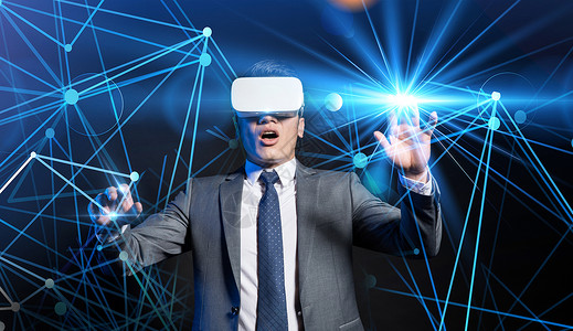 VR科技体验线条科技感高清图片素材