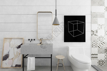 立方体装饰浴室空间设计图片