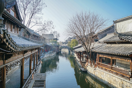 台儿庄战役台儿庄古城老街背景