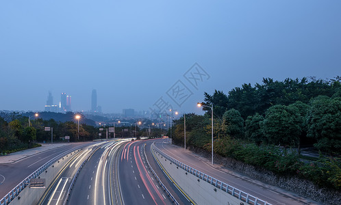 南宁夜色城市公路高清图片