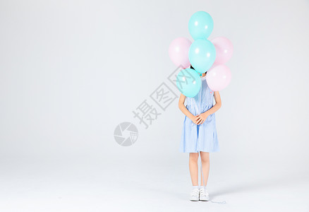 六一女孩拿气球拿气球的小女孩背景