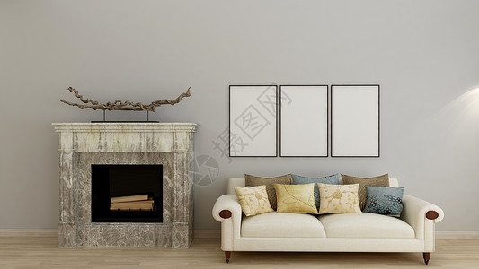 大理石背景墙效果图美式沙发背景设计图片