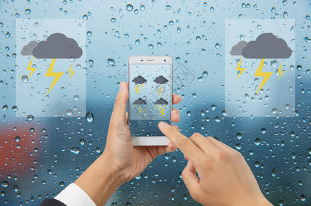 手持手机智能天气设计图片
