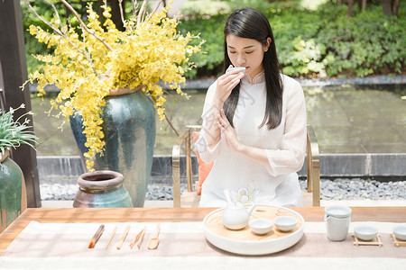 茶艺女性图片