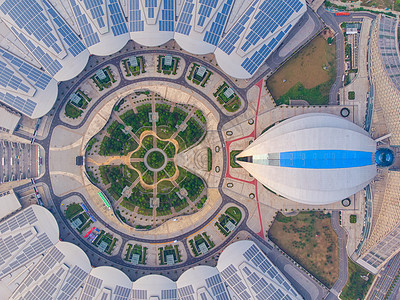 俯瞰武汉地标建筑国际博览中心背景图片