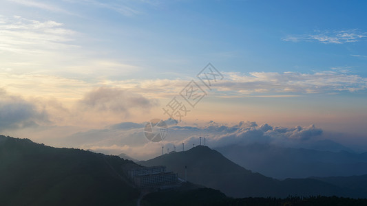 湖北旅游木兰山山顶日出景点高清图片素材