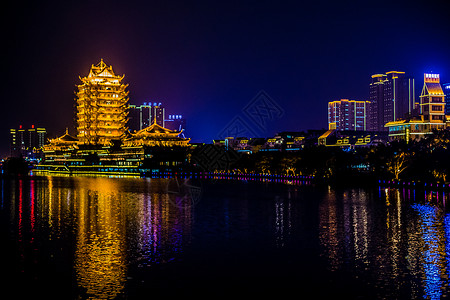 渡月桥四川眉山夜景背景