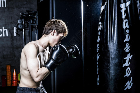男士健身拳击运动高清图片素材