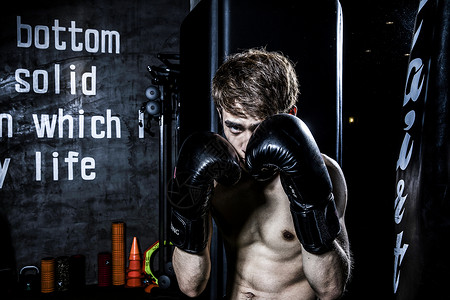 运动健身海报男士健身拳击背景