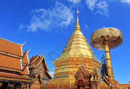 泰国寺庙泰国清迈双龙寺背景