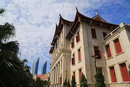 文化墙竖版厦门大学背景