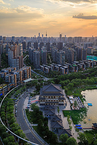 西安曲江池城市建筑高清图片