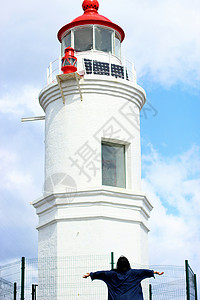 俄罗斯海参崴托卡内夫灯塔背景图片