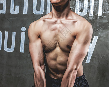 健身房打折海报健身房强壮男性有氧运动背景