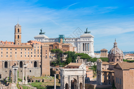意大利罗马古建筑遗址背景图片