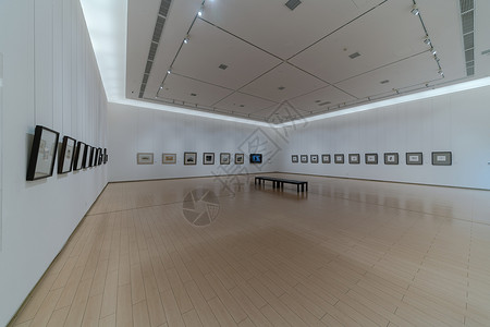 艺术画展素材空无一人的武汉美术馆展厅背景