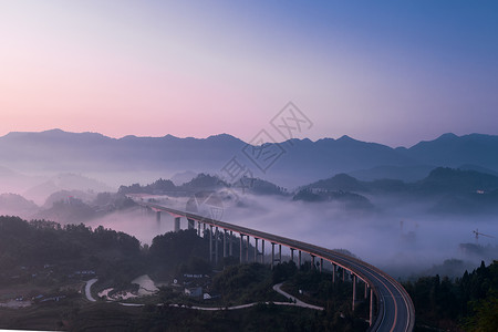 重庆桥梁重庆周家山日出背景