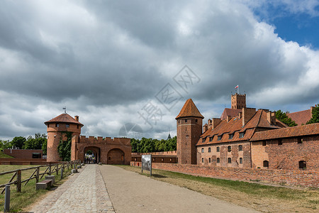 波兰著名旅游景点马尔城堡旅游度假高清图片素材