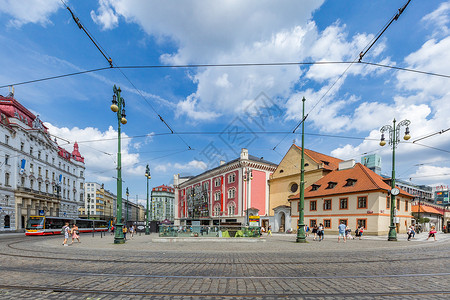 布拉格城市街景背景图片