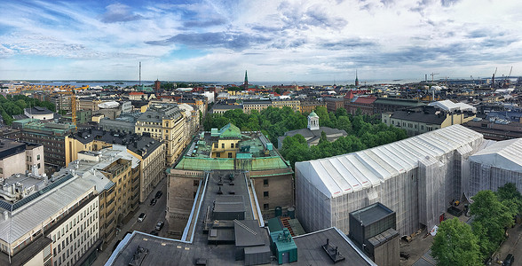 芬兰赫尔辛基城市风光全景图高清图片