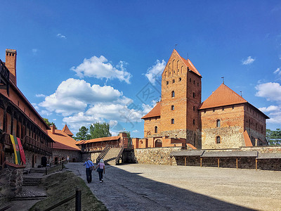 立陶宛著名旅游景点特拉凯城堡背景
