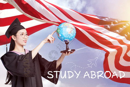 留学教育美国国旗高清图片素材