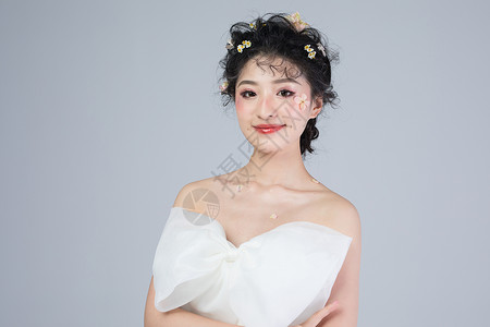 甜美新娘妆韩式婚纱照高清图片