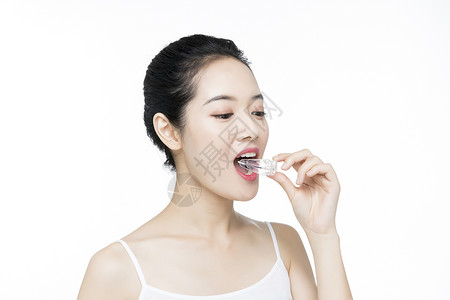 口腔牙齿护理女性背景图片