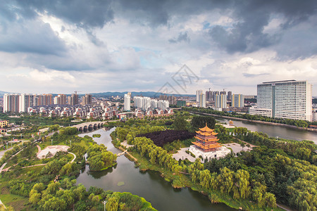 沂蒙生态绿色城市沂水大楼高清图片素材