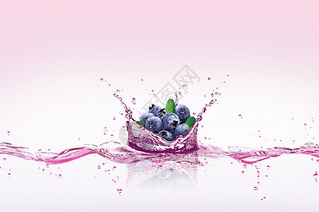 蓝莓树莓夏季水果设计图片