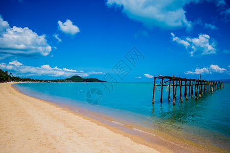 绿色海水苏梅岛风景背景