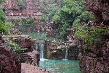 红石峡景区河南云台山风光背景