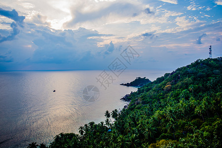 森林海水苏梅岛风景背景