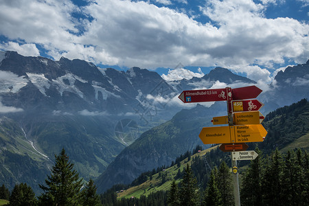 瑞士著名的旅游目的地米伦小镇风光背景