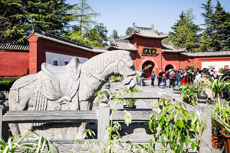 拜佛的人洛阳白马寺背景