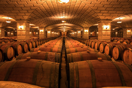 地下酒窖粉红葡萄酒高清图片
