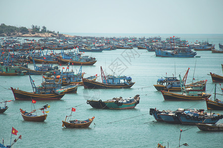 海浪之美越南美奈渔港背景