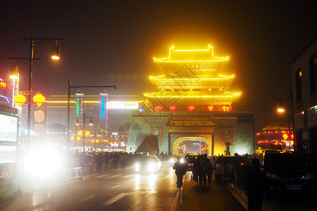 开封鼓楼夜景背景图片