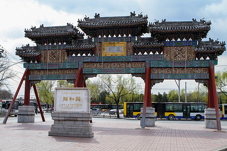 北京颐和园园林仿古建筑高清图片