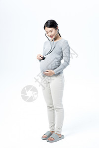 孕妇听肚子怀孕高清图片素材