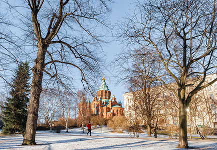 芬兰赫尔辛基乌斯别斯基东正教堂高清图片