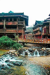 贵州侗寨背景图片