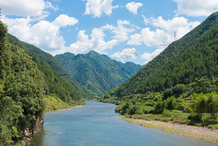 浙江夏季的山水风光图片