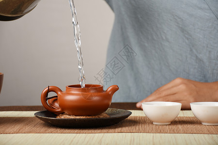喝茶吃在茶会上泡茶品茶背景