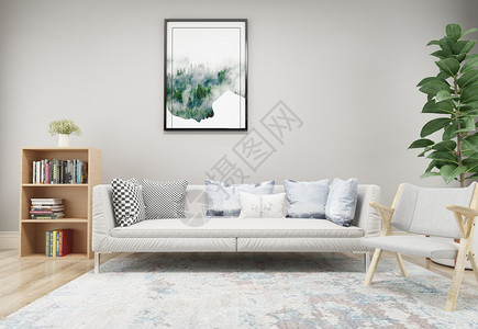 客厅装饰画和现代简洁风家居陈列室内设计效果图背景
