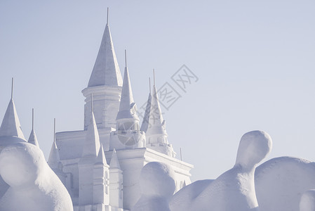 吉林长春著净月潭的雪雕背景