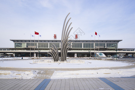长春机场背景图片