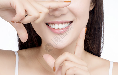 女性标志女性牙齿展示背景
