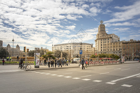 巴塞罗那城市风光背景图片