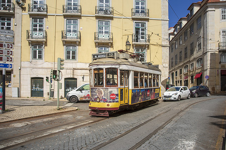 葡萄牙里斯本电车欧洲高清图片素材